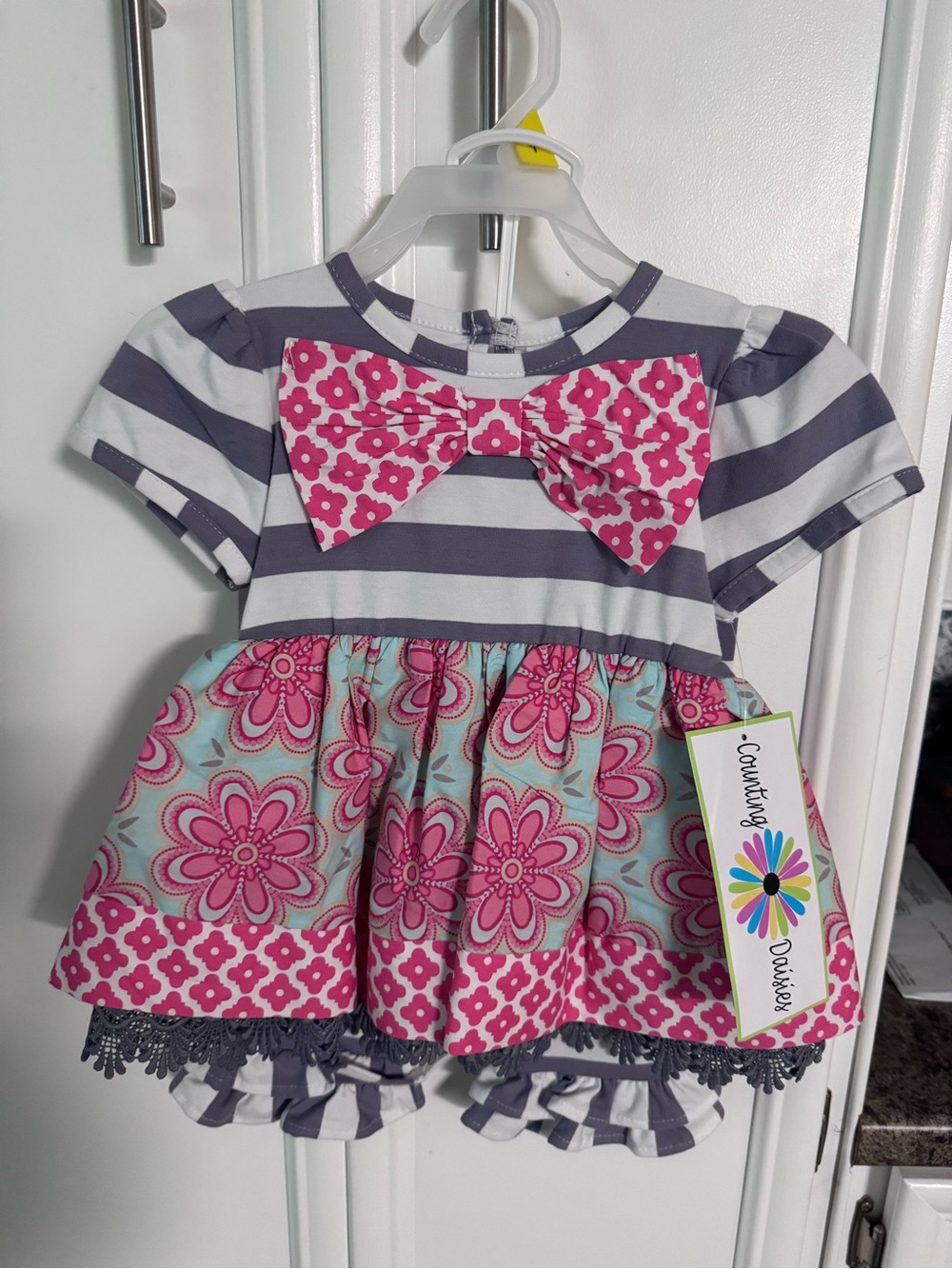 Counting Daisies Pink Floral Baby Dress Set